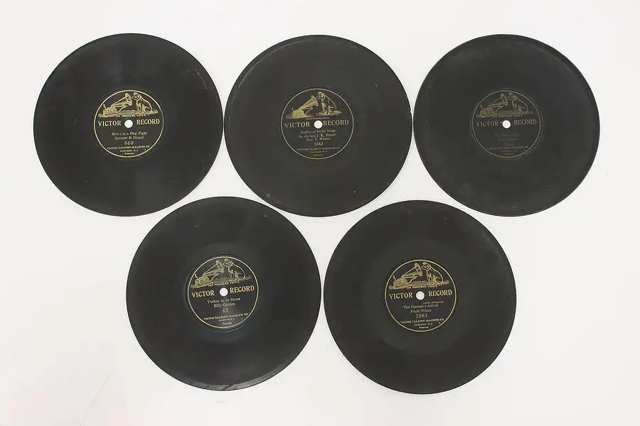 Main image of Set of 5 Antique 7" 78 RPM Records, Victor