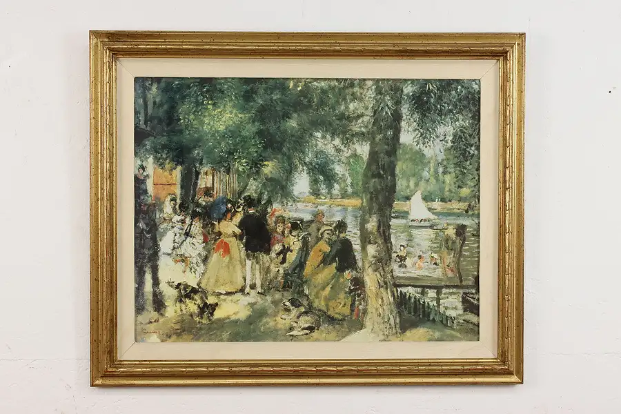 Main image of Seine River Party Vintage Lithograph Print After Renoir 32"