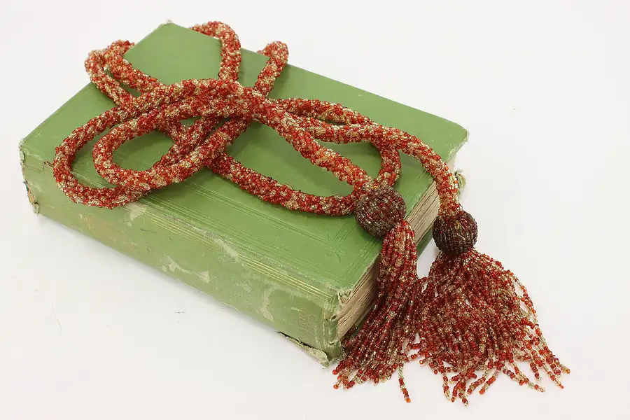 Main image of Decorative Vintage Seed Glass Bead Tassel Rope