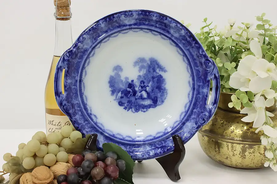 Main image of Victorian Antique English Flow Blue China Bowl, Doulton