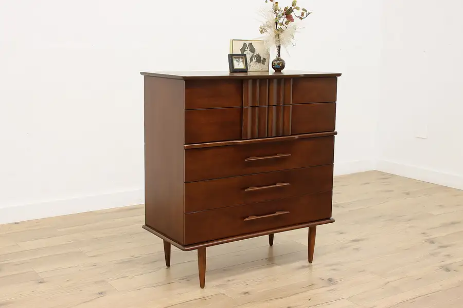 Main image of Midcentury Modern Vintage Walnut Dresser or Chest, Harmony