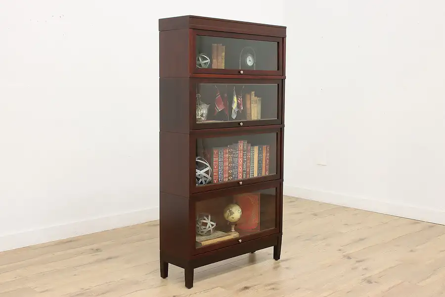 Main image of Traditional Antique 4 Stack Lawyer Bookcase or Display Globe