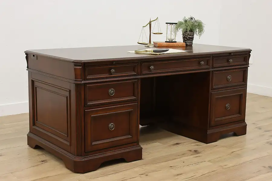 Main image of Traditional Vintage Cherry Executive Office Desk, Hooker