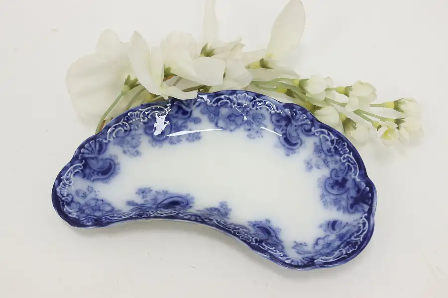 Main image of English Antique Flow Blue China Bone Plate, Meakin