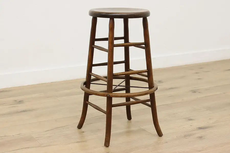 Main image of Farmhouse Elm & Birch Antique Industrial Artist or Bar Stool