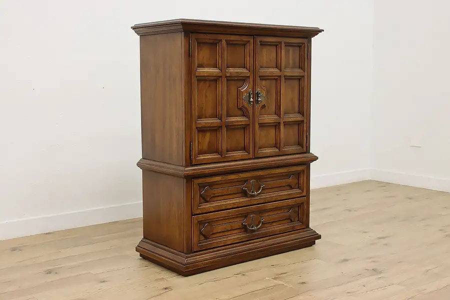 Main image of Tudor Design Vintage Pecan Tall Dresser or Chest, Henredon