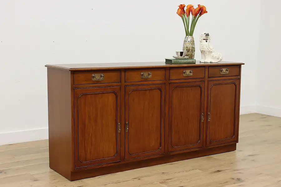 Main image of Traditional Vintage Mahogany Office Credenza or TV Console