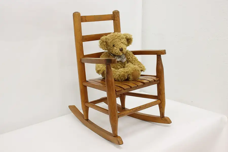 Main image of Farmhouse Antique Elm & Birch Child Rocking Chair