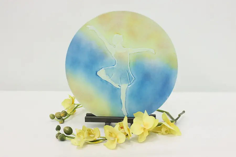 Main image of Art Nouveau Design Vintage Painted Ballerina Glass Sculpture