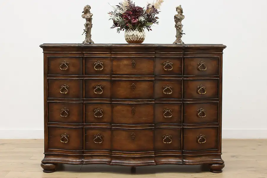 Main image of Traditional Vintage Carved Pecan Large Dresser, Thomasville