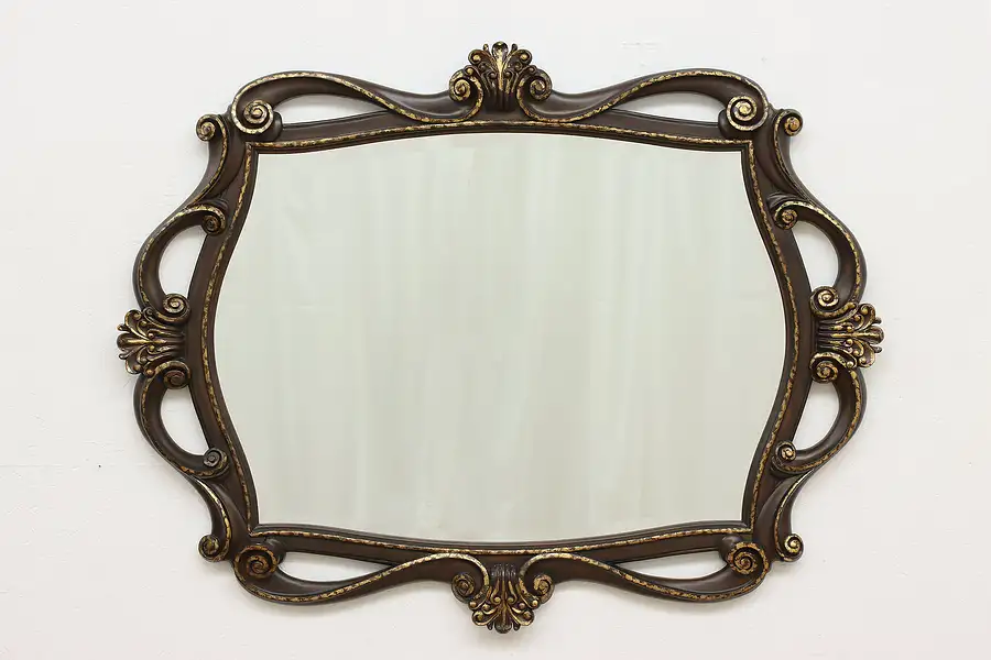 Main image of French Design Carved & Painted Birch Wall Bedroom Mirror