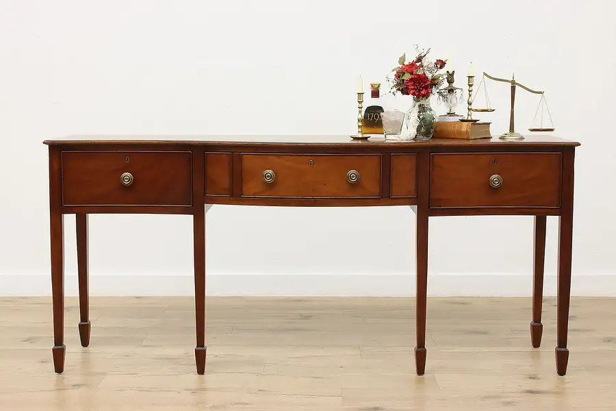 Main image of Hepplewhite Design Vintage Mahogany Buffet Sideboard, Wright