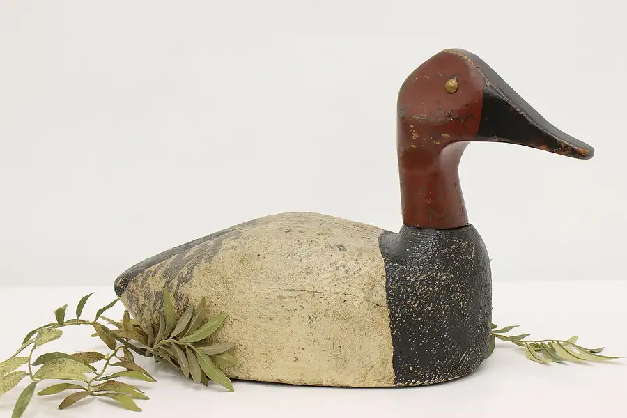 Main image of Farmhouse Antique Carved & Painted Duck Decoy Sculpture