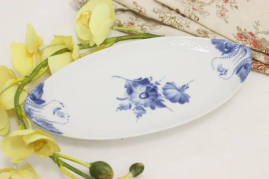 Main image of Danish Vintage Blue Flower Relish Dish, Royal Copenhagen