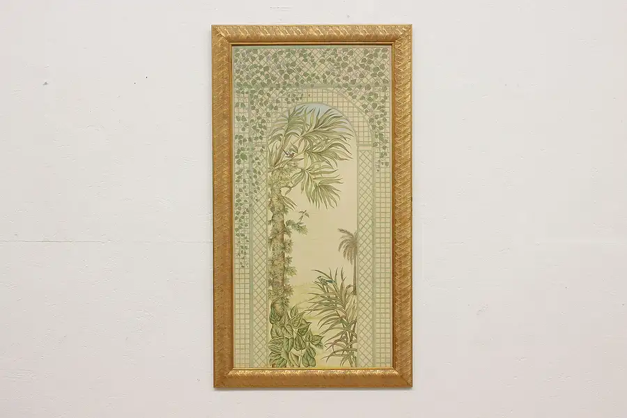 Main image of Oasis Palm Tree Vintage Framed Print, Iksels 49"