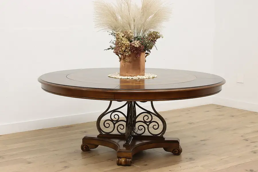 Main image of Round 4.5' or 6' Dining Table, 4 Leaves, Hooker 7 Seas