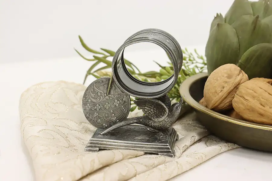 Main image of Victorian Antique Silverplate Bird & Fan Napkin Ring, Derby