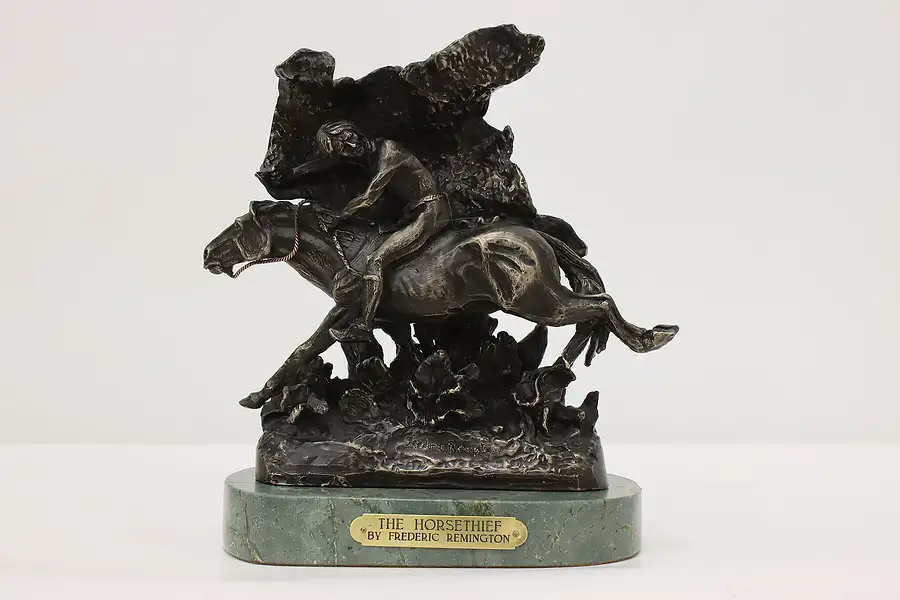 Main image of The Horse Thief Vintage Bronze Sculpture after Remington