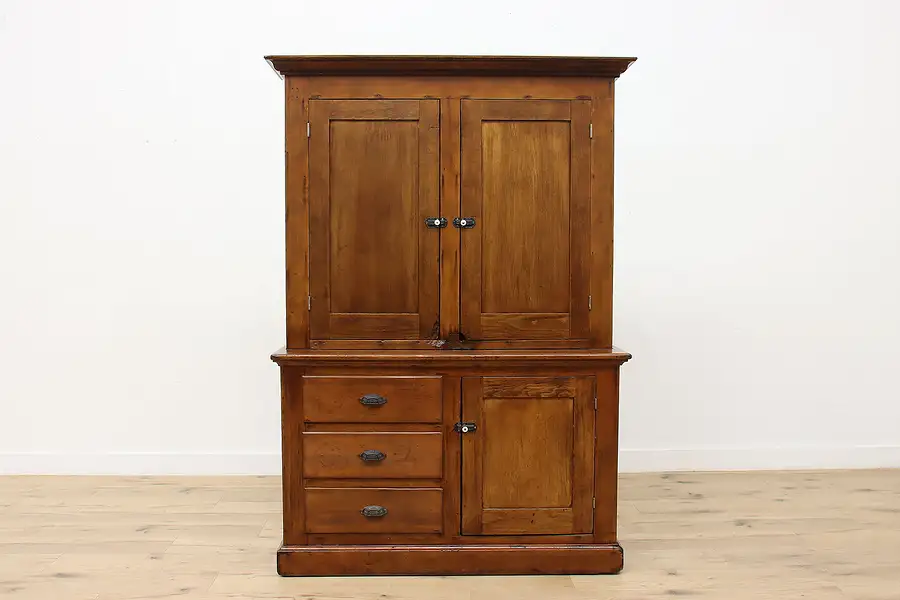 Main image of Victorian Farmhouse Antique Pine Cupboard Pantry Cabinet