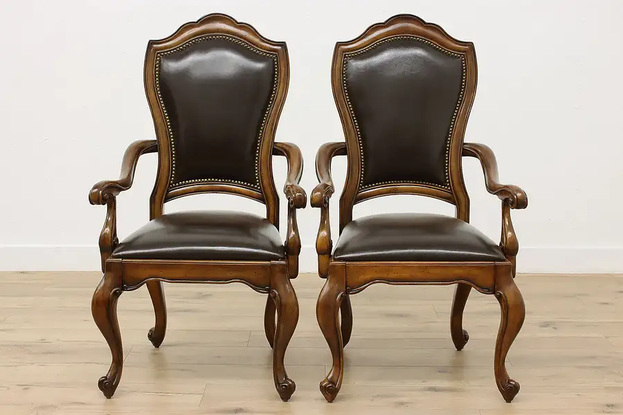 Main image of Pair of Vintage Carved Birch Office, Library, Dining Chairs