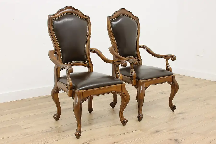 Main image of Pair of Vintage Carved Office, Library or Dining Chairs