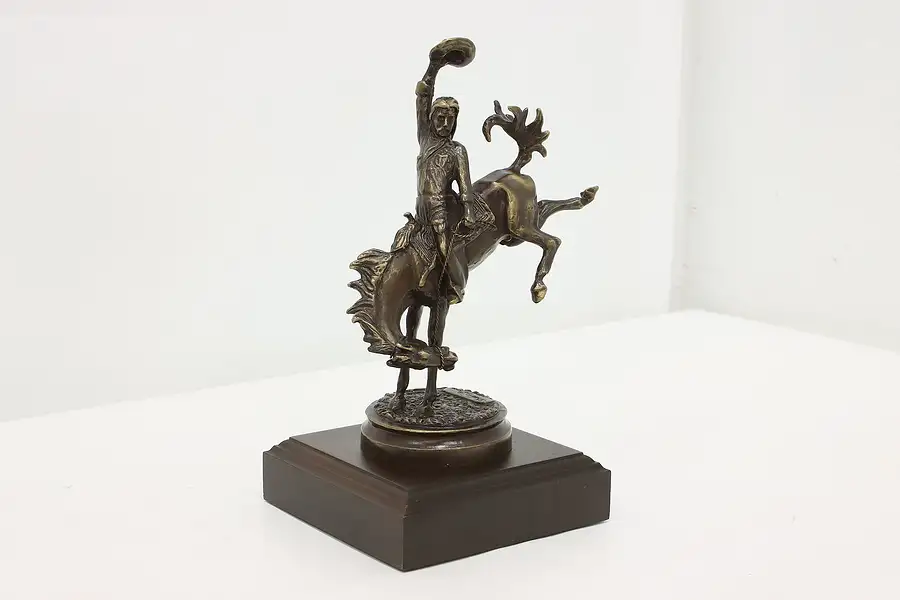 Main image of Staying on Top Vintage Bronze Sculpture Walnut Base Shoop