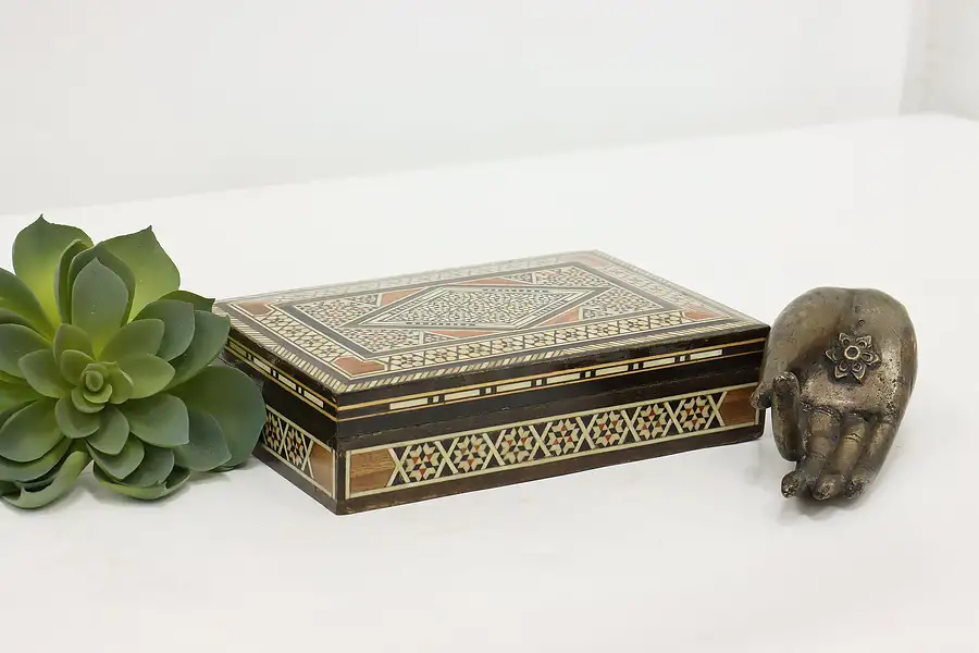 Main image of Middle Eastern Vintage Inlay Mosaic Jewelry or Collector Box