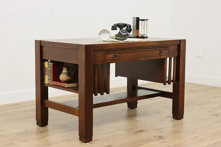 Main image of Arts & Crafts Mission Oak Craftsman Cadillac Office Desk