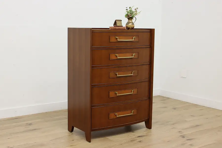 Main image of Midcentury Modern Vintage Walnut Dresser Tall Chest, Mueller