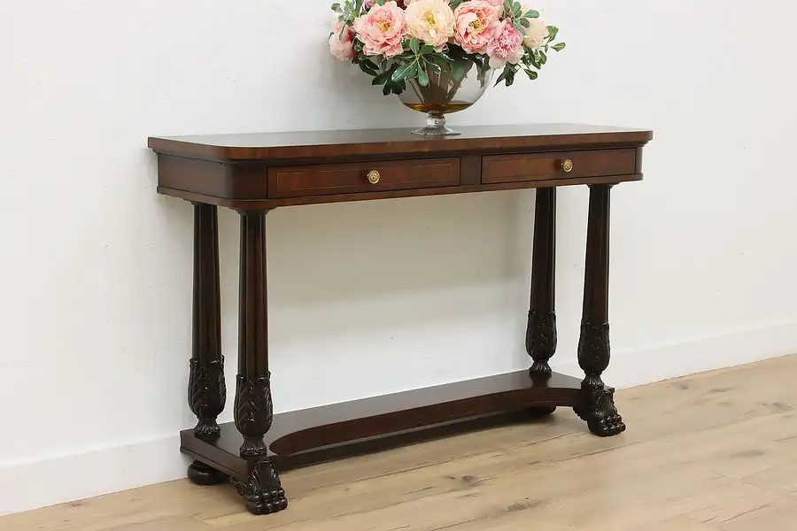 Main image of Georgian Vintage Mahogany Hall Console Sofa Table, Hickory