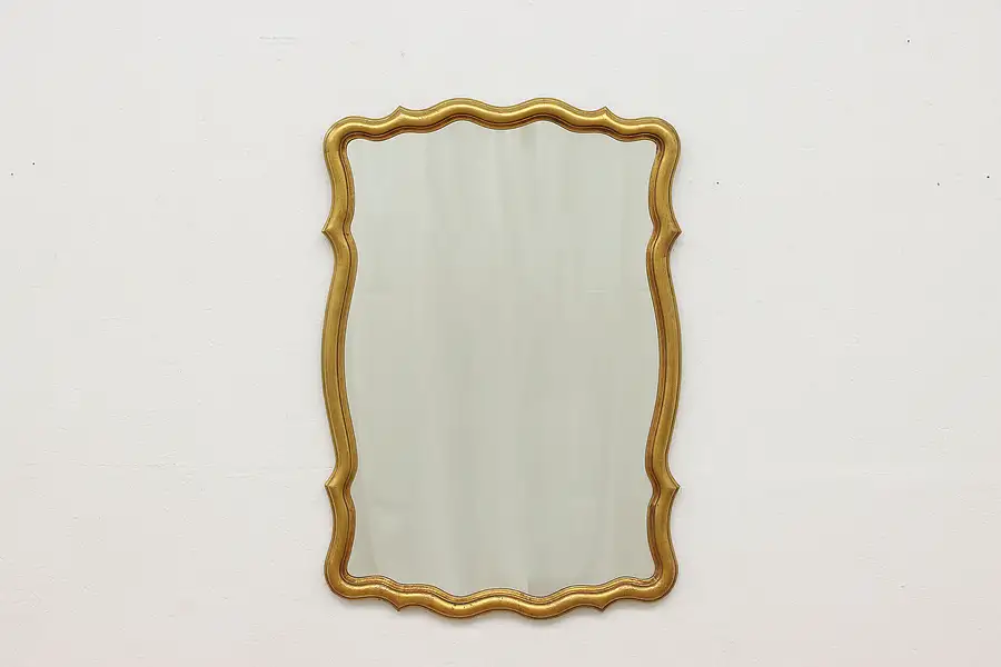 Main image of Carved Gold Leaf Vintage Bedroom, Hall or Bath Wall Mirror