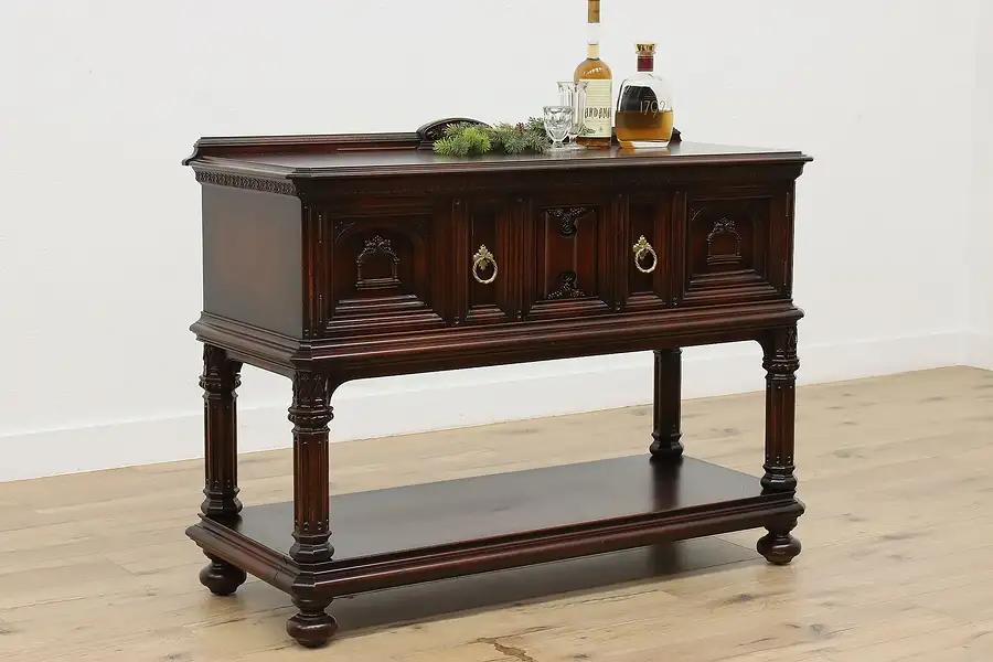 Main image of Tudor Antique Walnut Hunt Board Server Sideboard TV Console