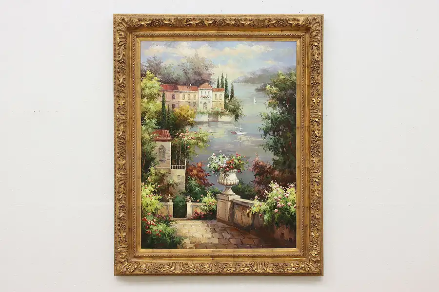 Main image of Italian Capri Vintage Original Oil Painting Tiverdi 60"