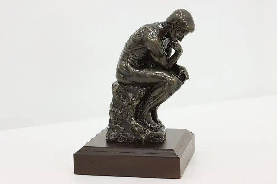 Main image of The Thinker Vintage Bronze Sculpture After Rodin, Dustin