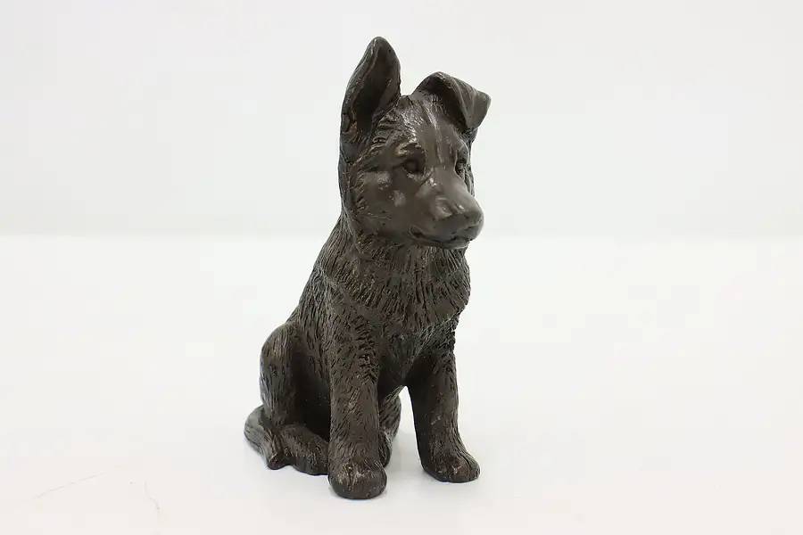 Main image of German Shepherd Puppy Vintage Sculpture Bronze Finish