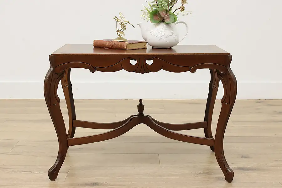 Main image of French Design Walnut & Mahogany Marquetry Coffee Table