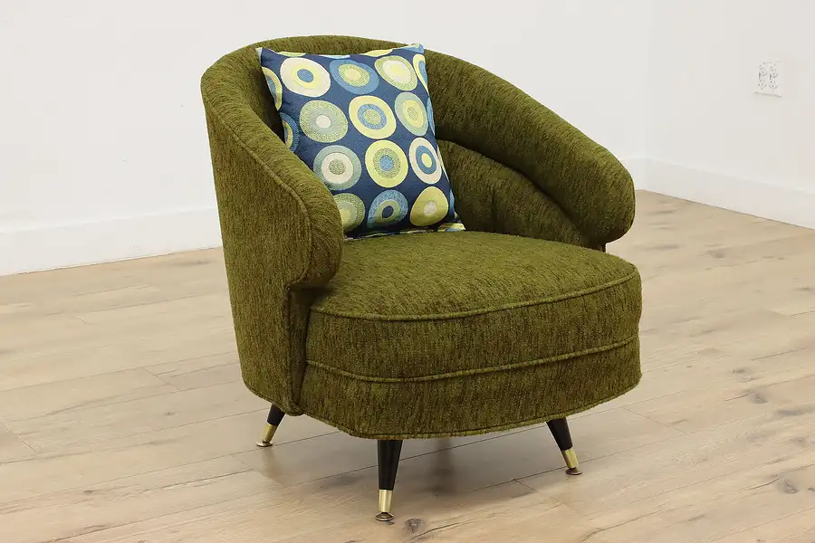 Main image of Midcentury Modern Vintage Original Upholstered Swivel Chair