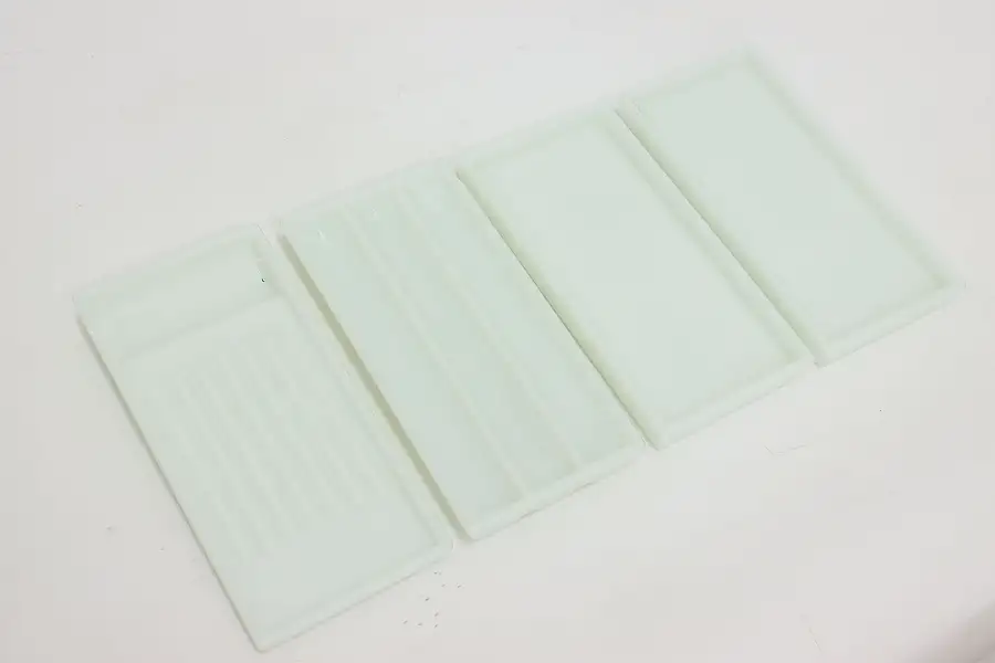 Main image of Set of Four Antique Milk Glass Dental Artist Jewelry Trays