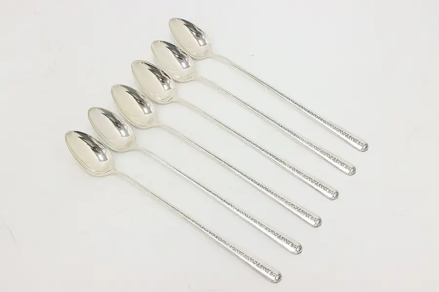 Main image of Set of 6 Towle Rambler Rose Sterling Silver Ice Tea Spoons