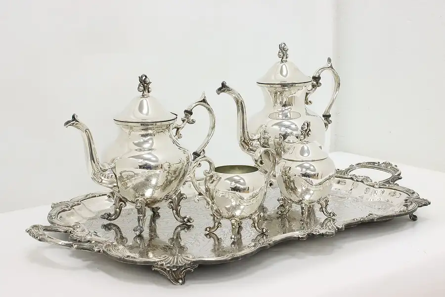 Main image of Georgian Design Vintage 5 Pc Tea & Coffee Set & Tray, BSC