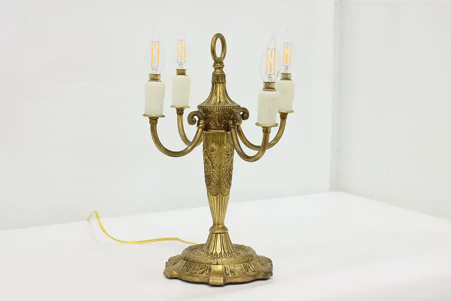 Main image of Classical Antique Brass 4 Candle Candelabra Lamp, Pittsburgh