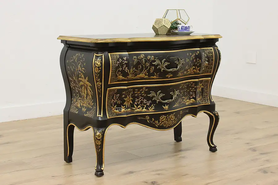 Main image of French Bombe Vintage Lacquer Chinoiserie Chest, Widdicomb