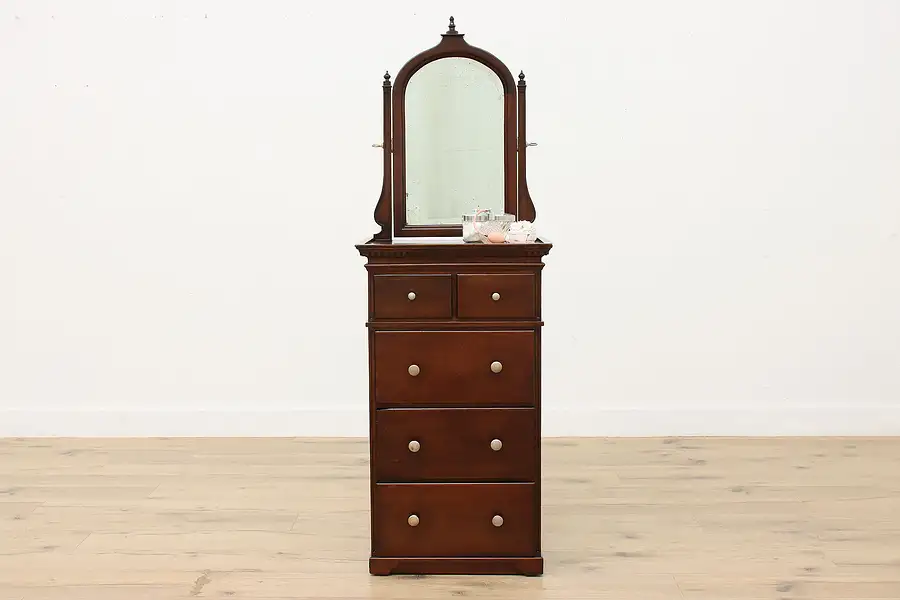 Main image of Physician Antique Doctor Mahogany Medical Chest & Mirror