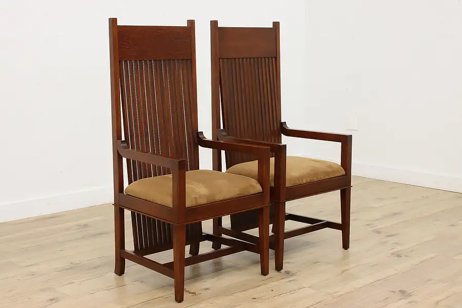 Main image of Pair of Vintage Art & Crafts Mission Oak Craftsman Chairs