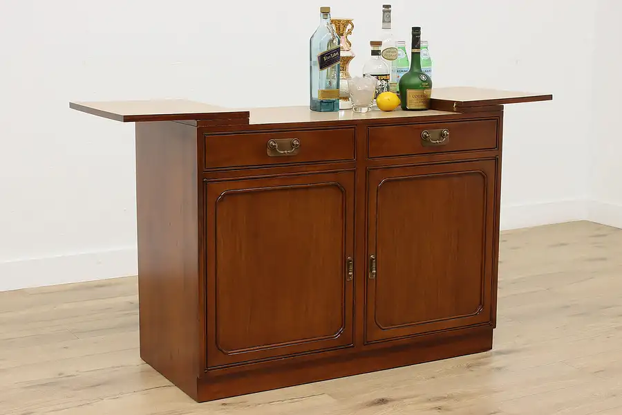 Main image of Traditional Vintage Rosewood Bar Cabinet, Laminate Flip Top