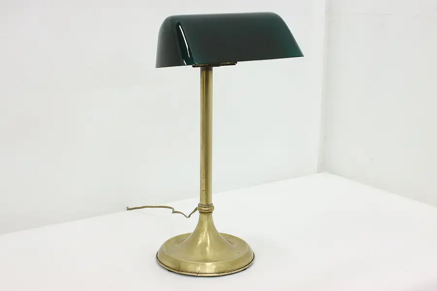 Main image of Verdelite Office or Banker Antique Emerald Shade Desk Lamp