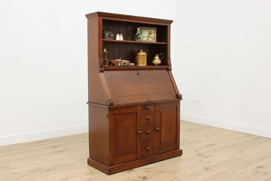 Main image of Victorian Farmhouse Antique Office Secretary Desk & Bookcase