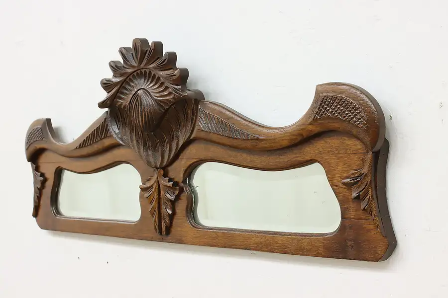 Main image of Victorian Antique Oak Architectural Salvage Crest, Mirrors