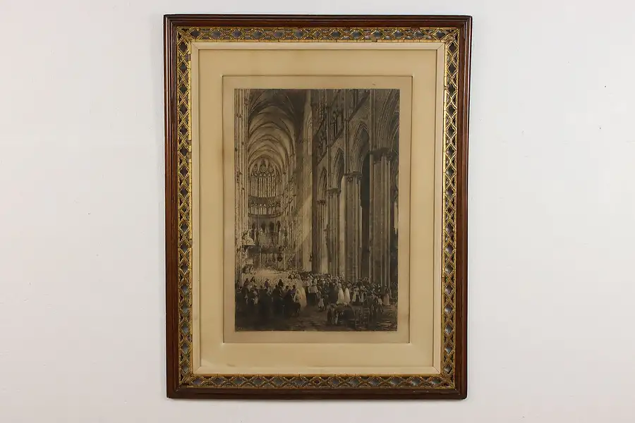 Main image of English Cathedral Antique Original Engraving Print, Haig 43"