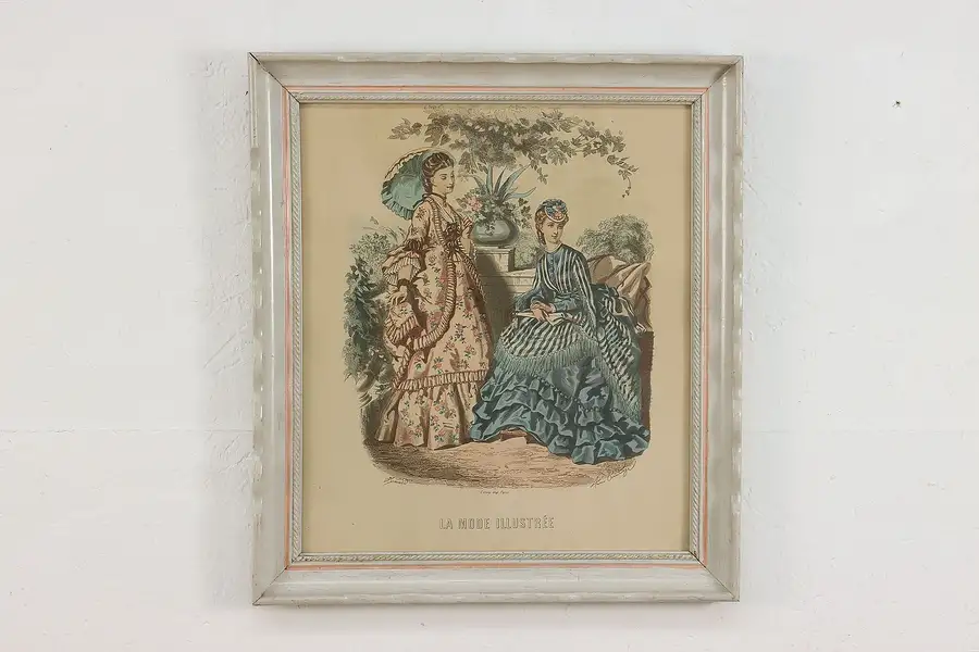 Main image of French La Mode Illustree Antique Fashion Magazine Print 19"